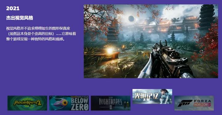 2021 Steam 大奖杰出视觉风格奖提名页面
